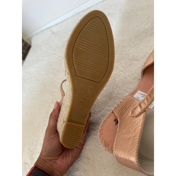 Clarks Rose Gold Leather Espadrille Wedge Sandals – Women’s 9 – NWOT - Picture 12 of 12